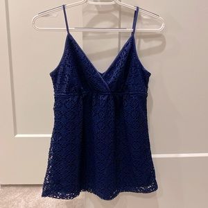 Express Crochet Peplum Top, Size S